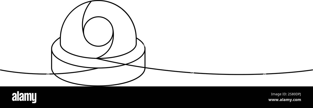 CCTV camera one line continuous drawing. Video surveillance. Vector illustration Stock Vector