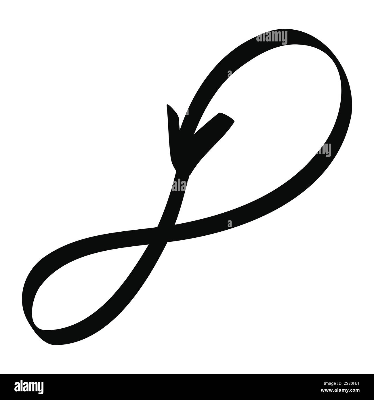 Hand drawn vector doodle infinity arrow isolated on a white Stock Vector
