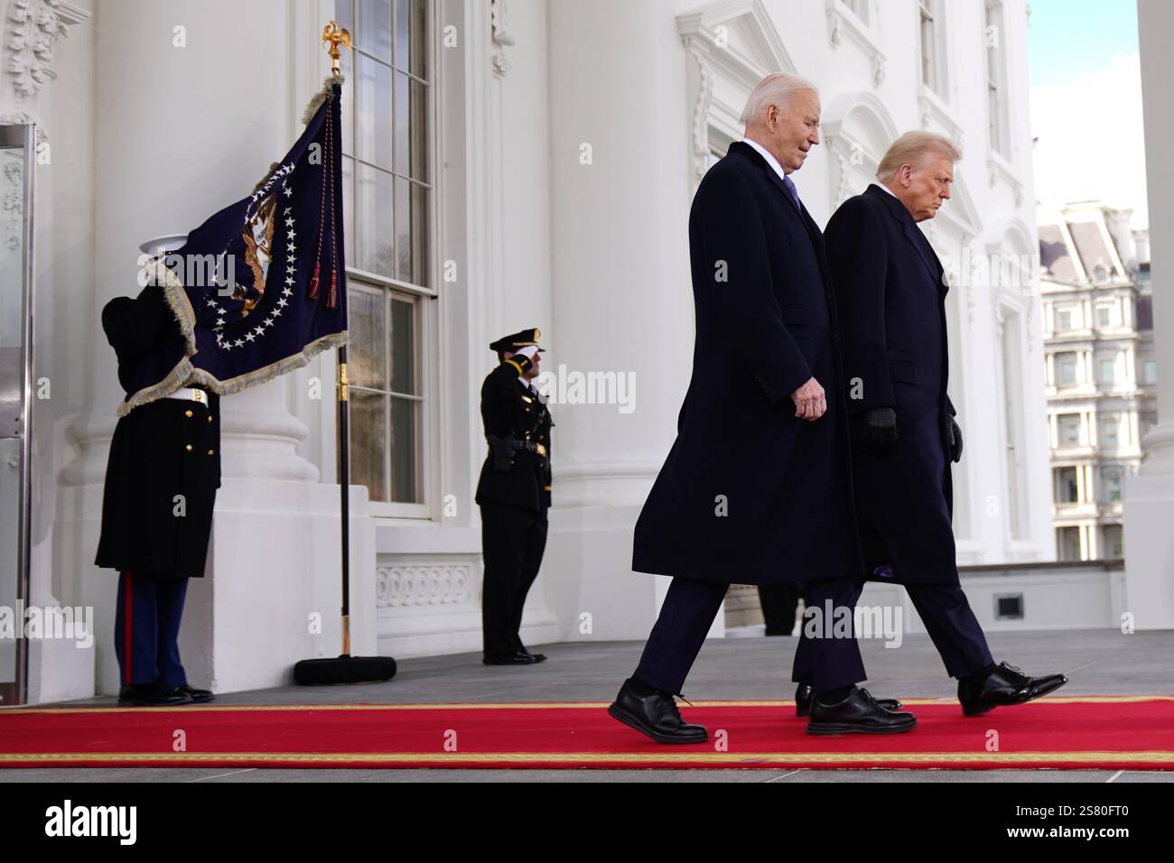 United States President Joe Biden (L) and President Elect Donald Trump