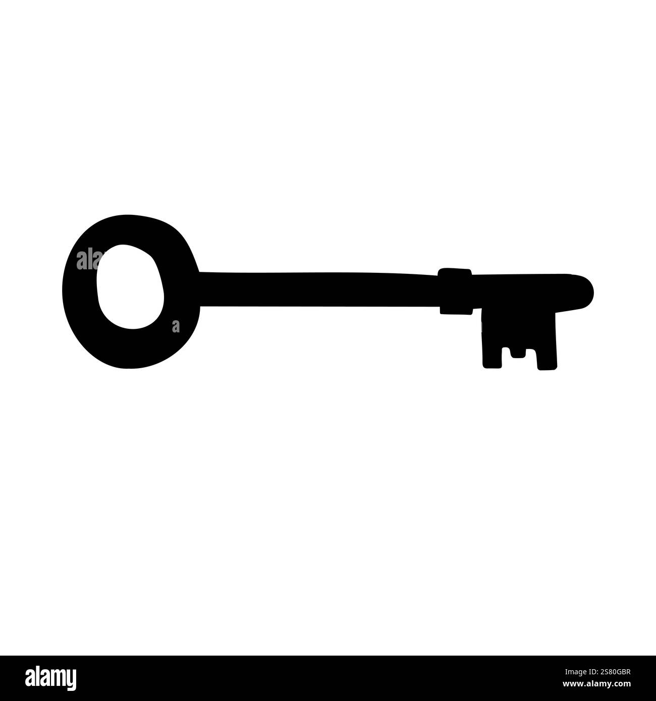Vector hand drawn key silhouette isolated on white background Stock ...