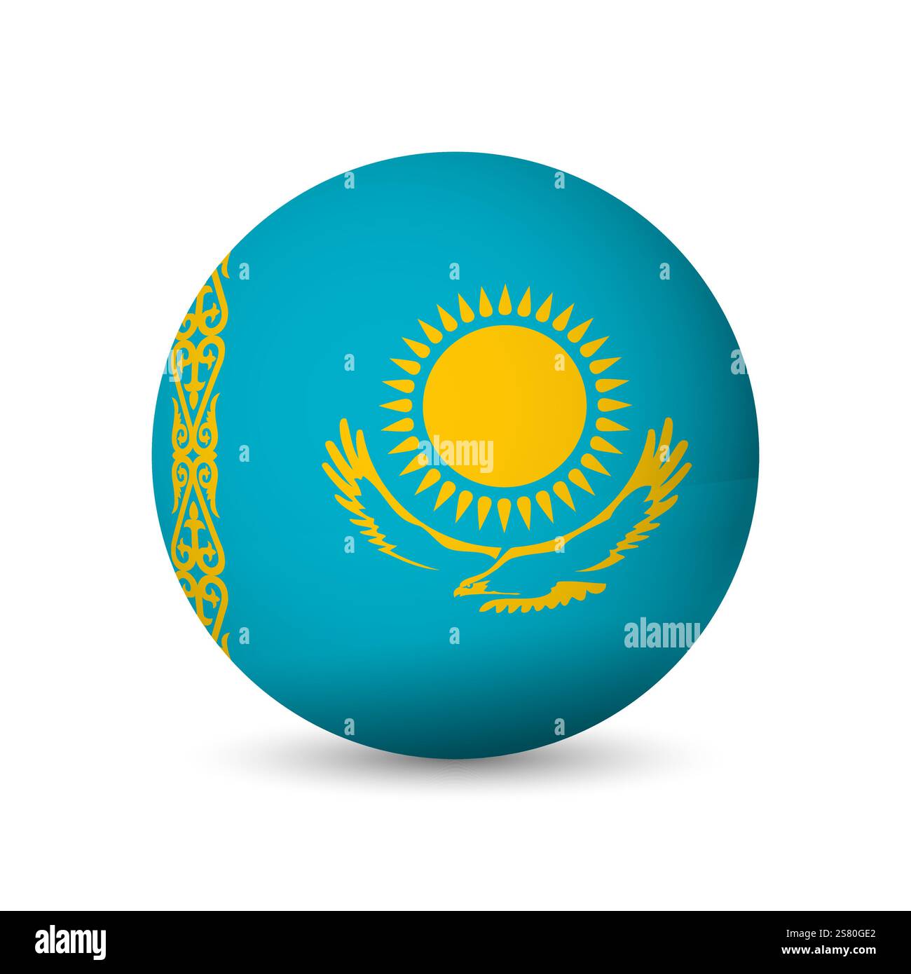 Kazakhstan Flag 3D Sphere In Colours Of Flag Representing A Country kazakhstan-flag-3d-sphere-in-colours-of-flag-representing-a-country