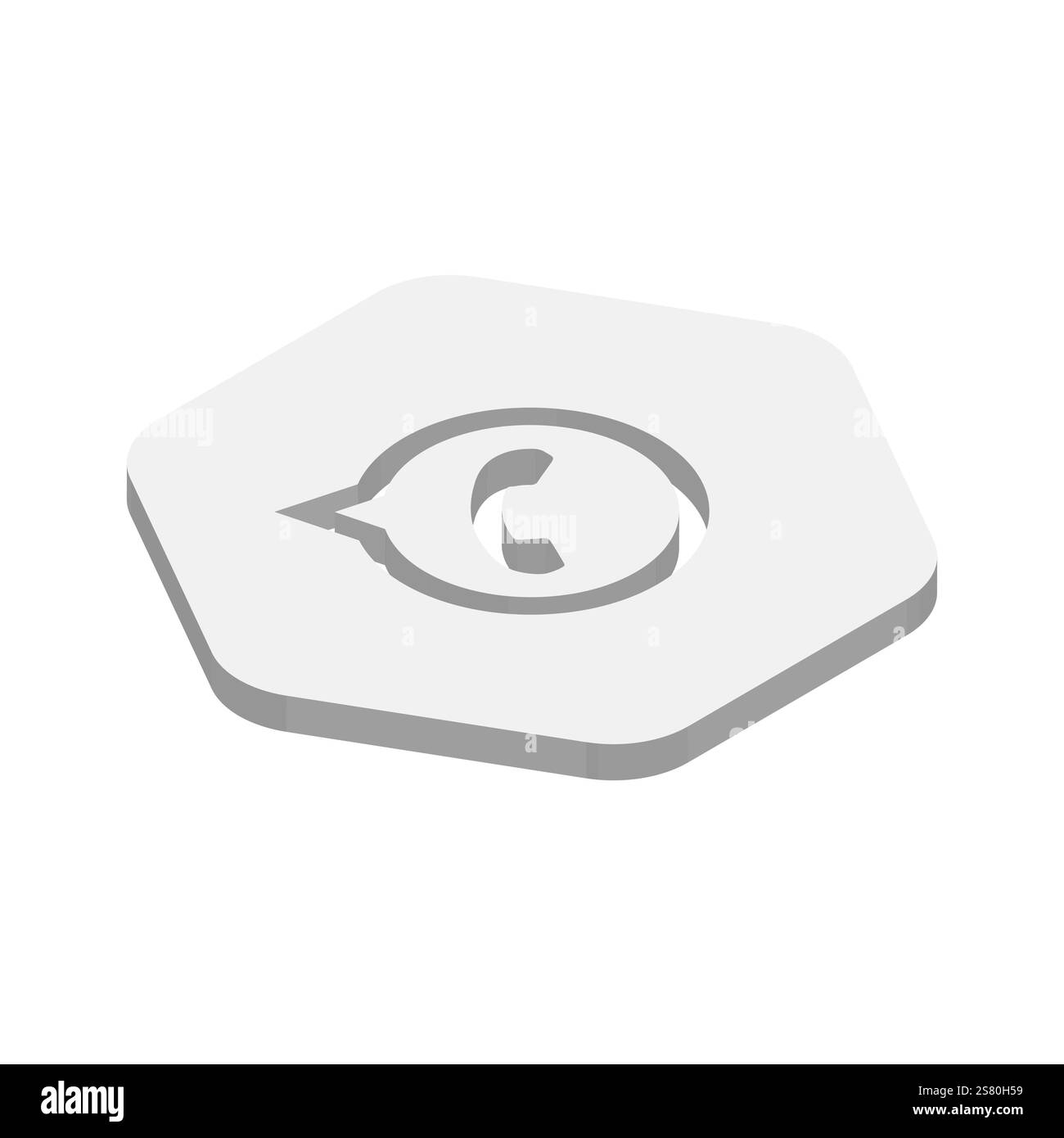 WattsApp instant messaging app icon. 3D isometric vector illustration. Stock Vector