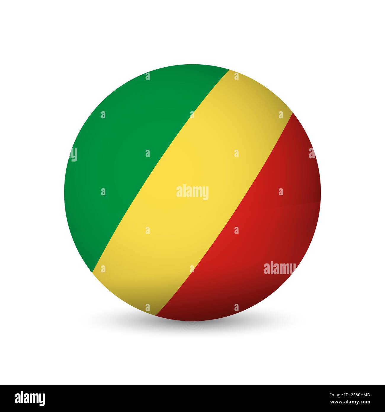 Republic of the Congo flag - 3D sphere in colours of flag representing ...