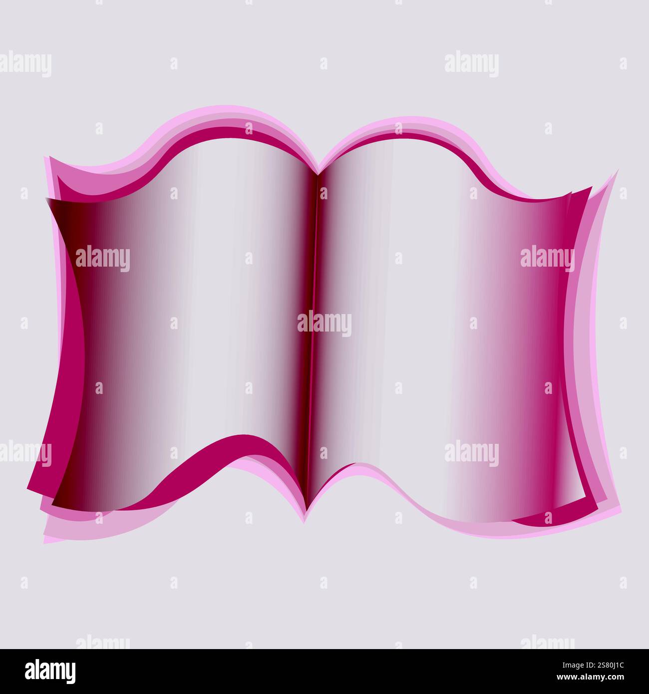 Illustration on a square background - open book, reading, literature. Design element of books, notebooks, postcards, interior items. Wallpapers, textiles, packaging, background for a website, mobile application or blog. - Stock Image