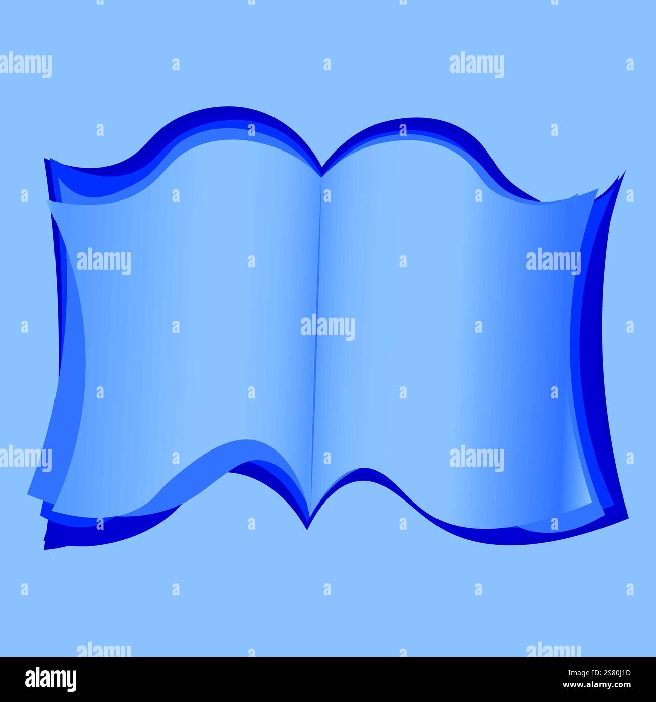 Illustration on a square background - open book, reading, literature. Design element of books, notebooks, postcards, interior items. Wallpapers, textiles, packaging, background for a website, mobile application or blog. - Stock Image