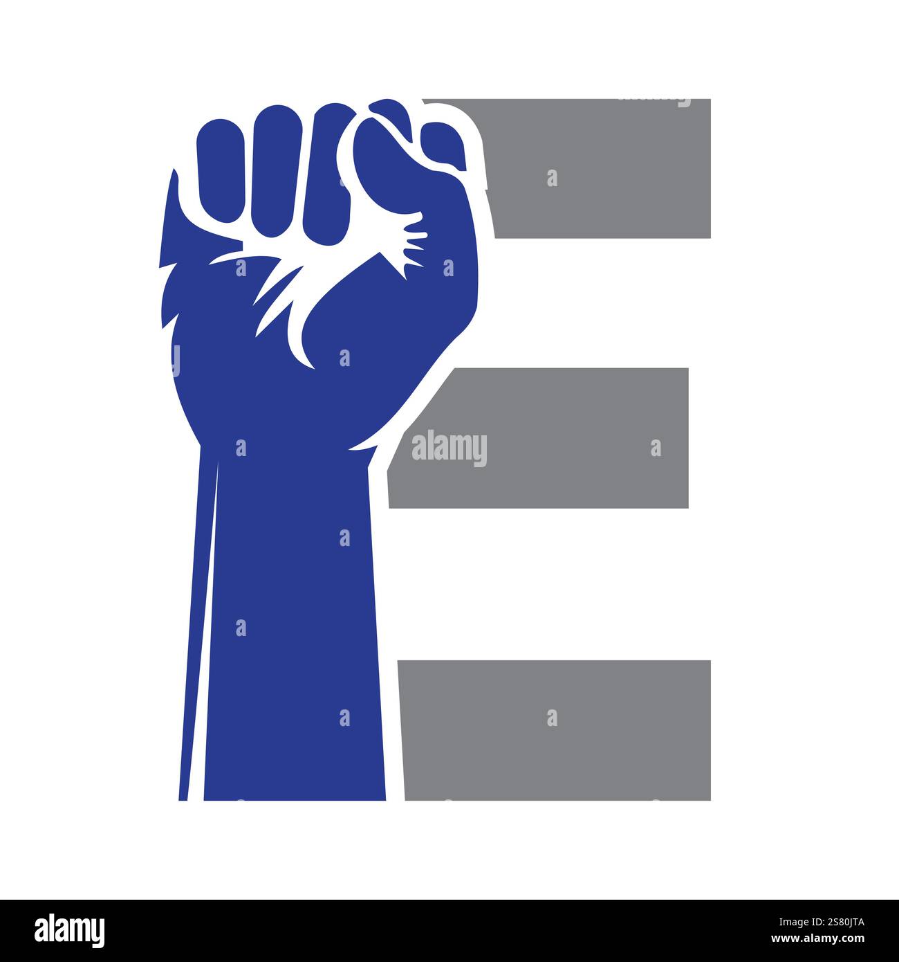 Laber Hand Logo Initial Letter E Hand Logo Concept For Happy Labor Day For United ...