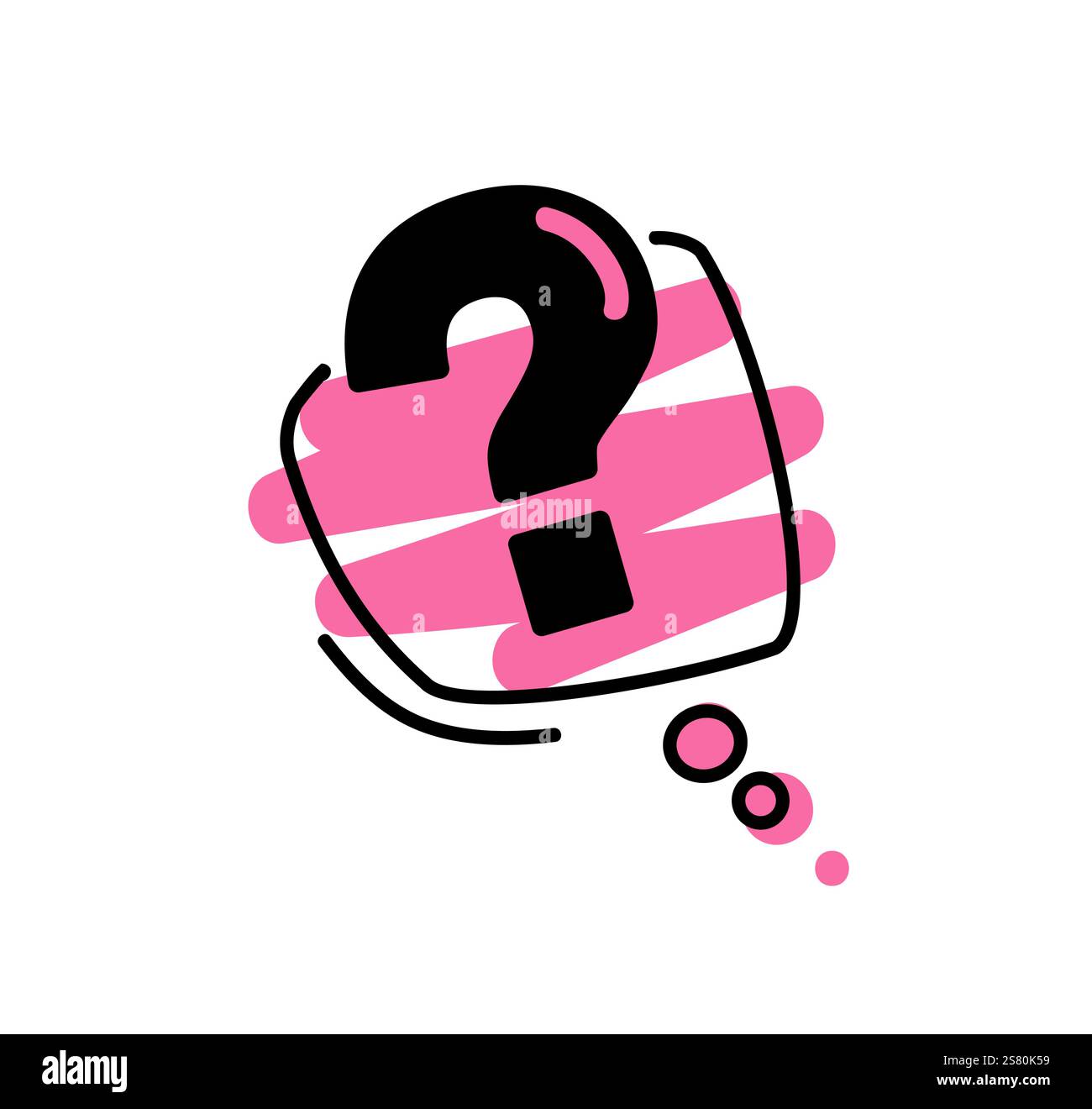 Linear question mark on white background. Set icon in Doodle style. Vector illustration. Stock Vector