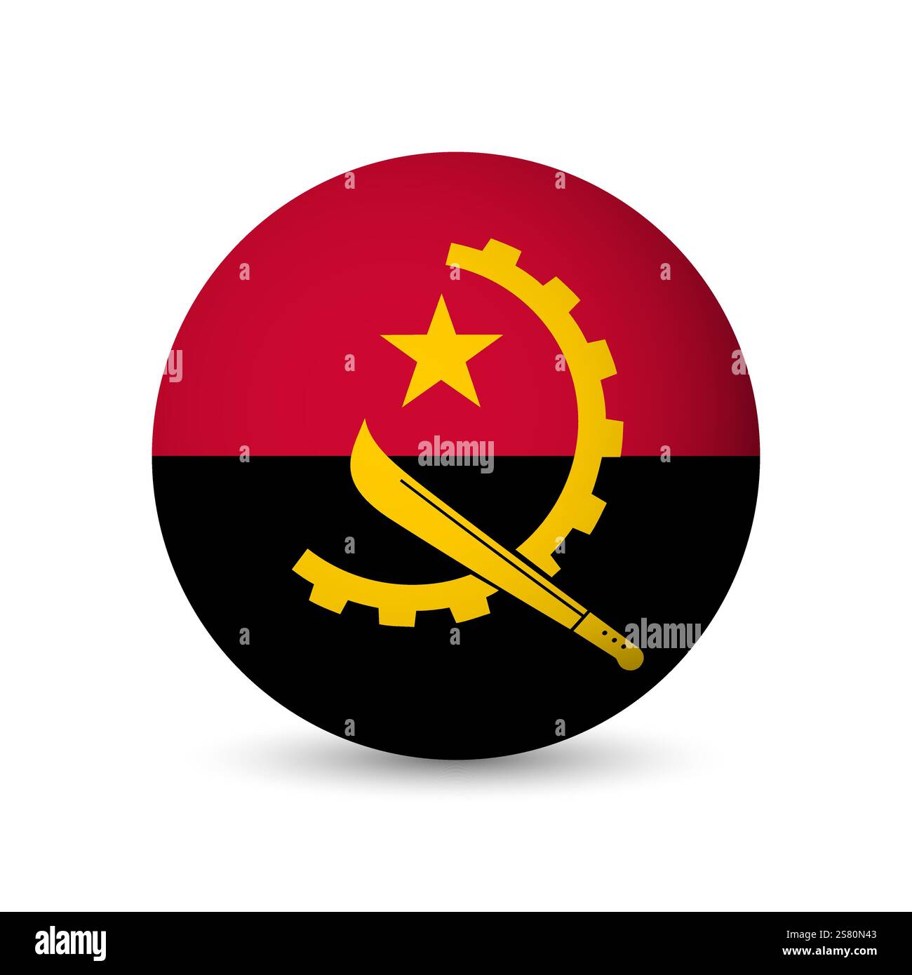 Angola flag - 3D sphere in colours of flag representing a country ...