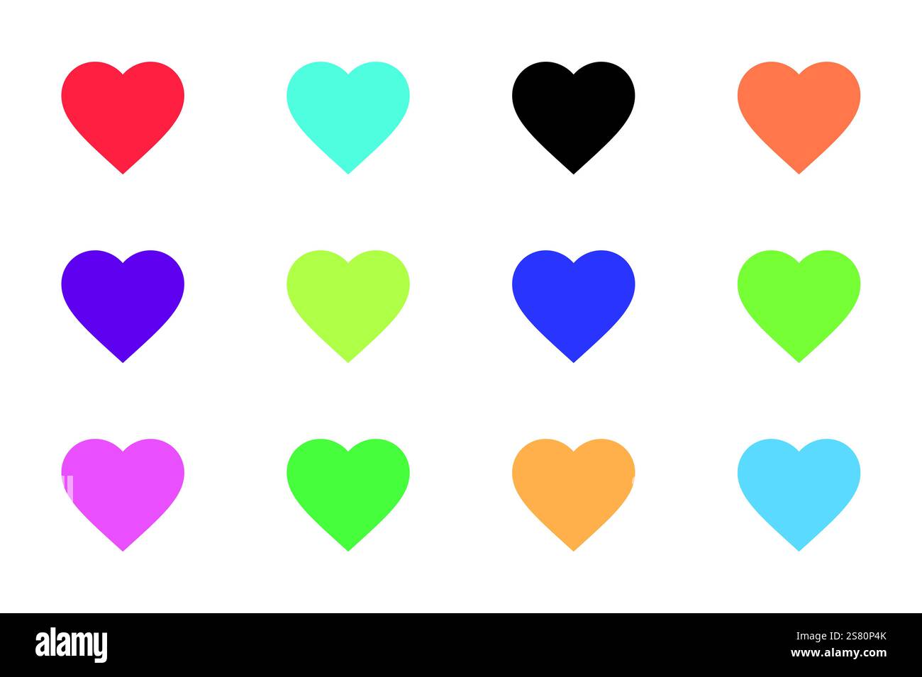 Set of Love heart icon white background vector file Stock Vector Image ...