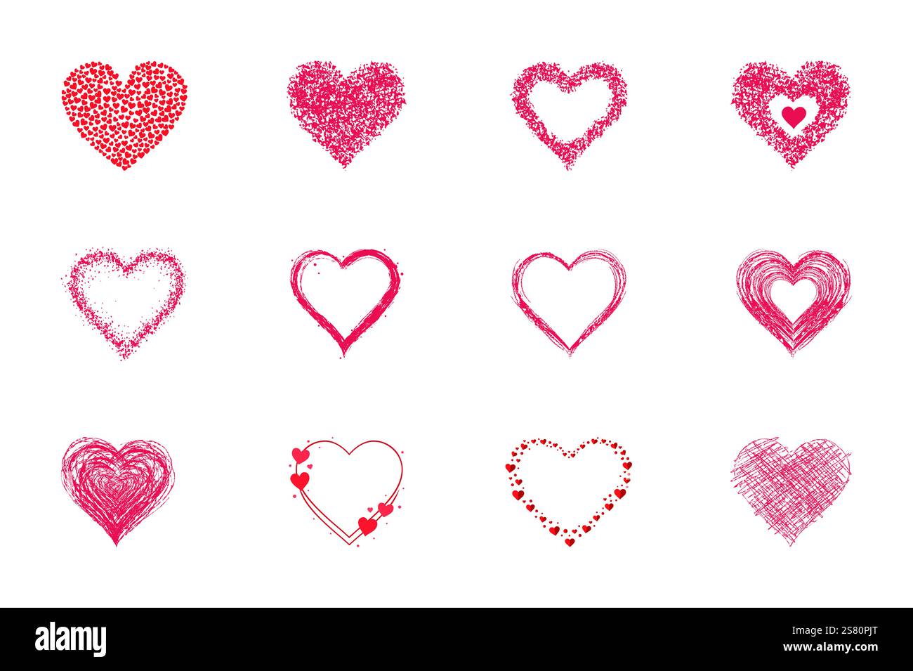 Set of Love heart icon white background vector file Stock Vector Image ...