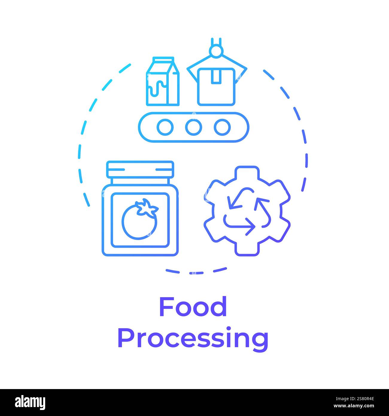 Food processing blue gradient concept icon Stock Vector
