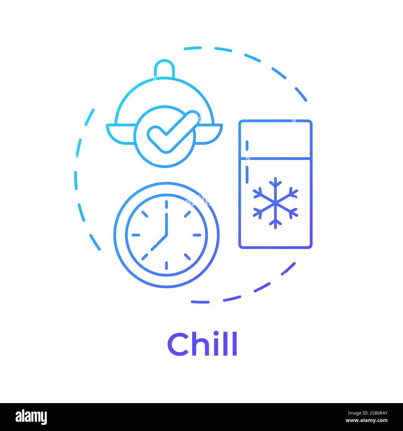 Chill blue gradient concept icon Stock Vector