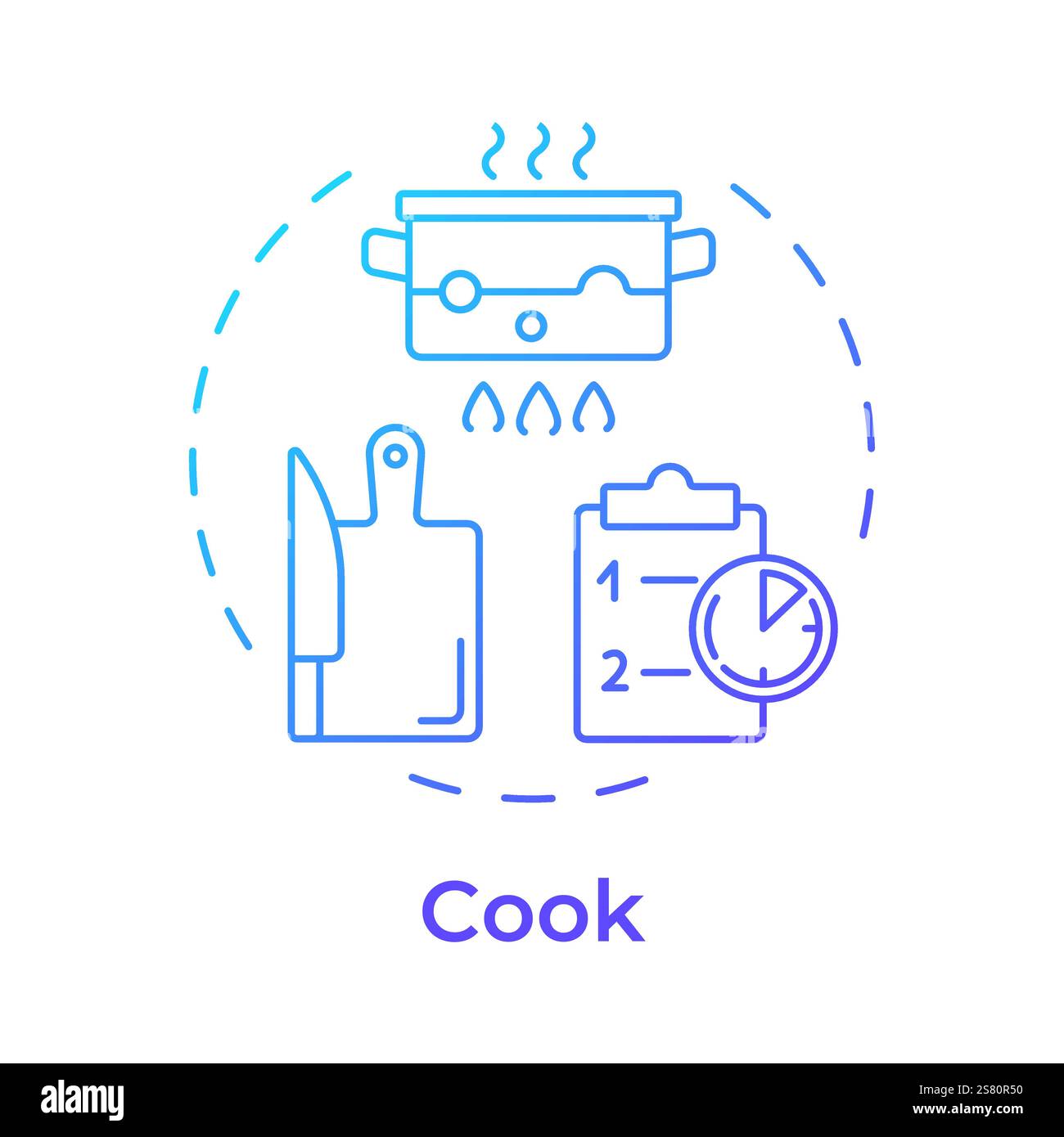 Cook blue gradient concept icon Stock Vector