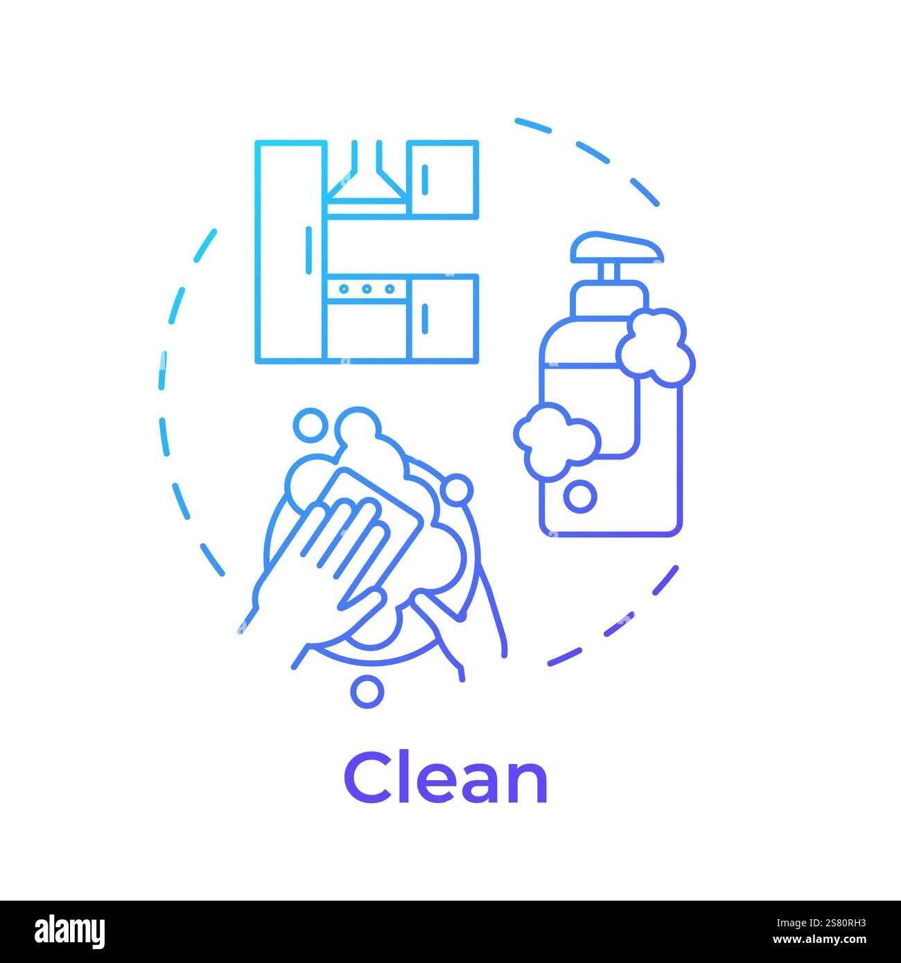 Clean blue gradient concept icon Stock Vector