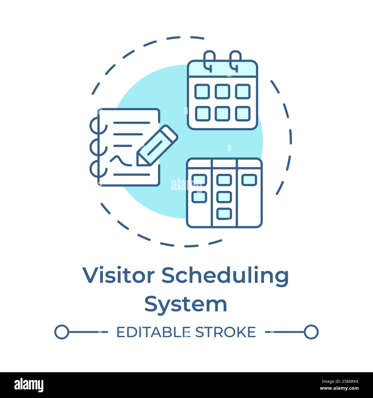 Visitor scheduling system soft blue concept icon Stock Vector Image ...