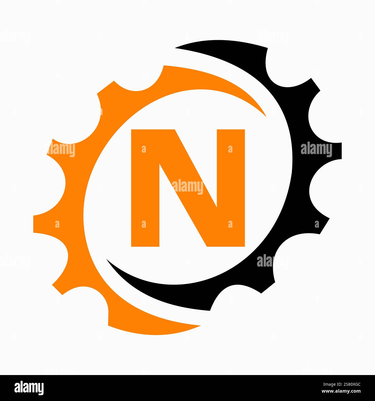 Initial Letter N Gear Logo Design Template. Automotive Gear Logo for ...