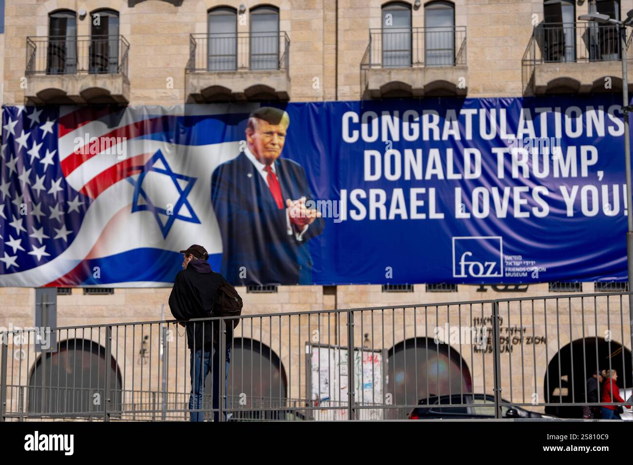 A billboard congratulating U.S. Presidentelect Donald Trump in Jerusalem on Inauguration Day