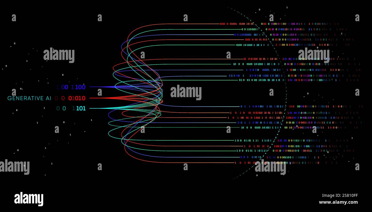 Illustration of abstract stream information. Generate image, video from ...