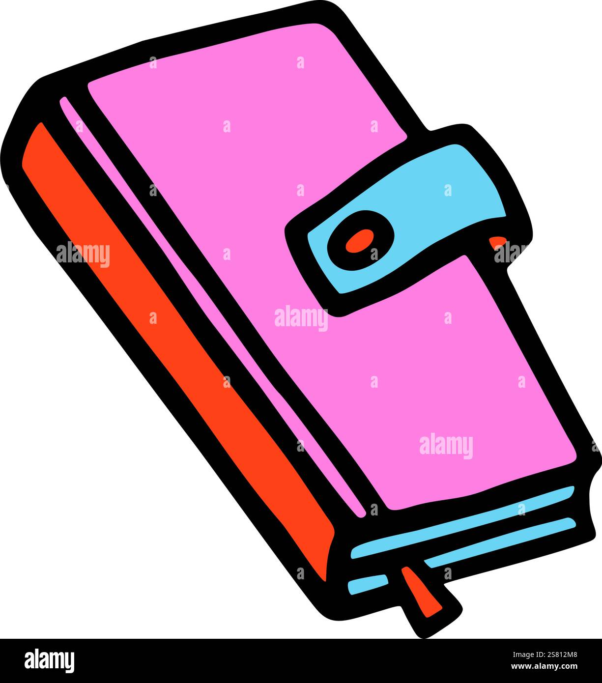 Doodle book or notebook icon hand drawn with black line in freehand ...