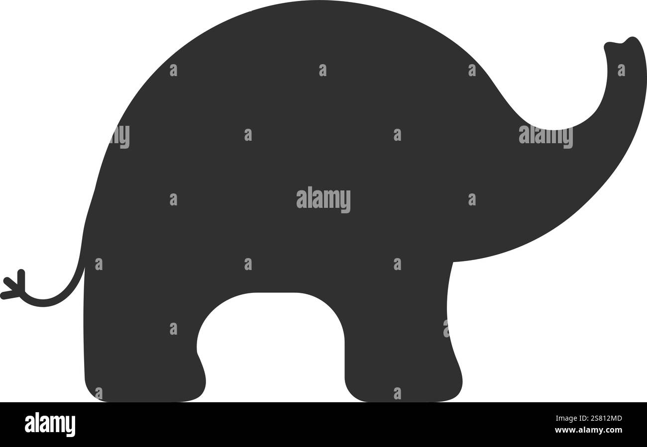 Elephant line icon on white background, vector eps10 illustration Stock ...