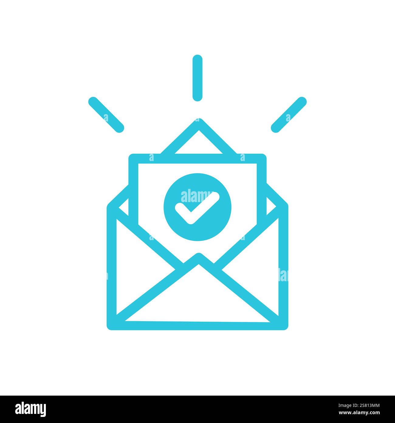 Confirmation Letter icon, Isolated on white background. From blue icon ...