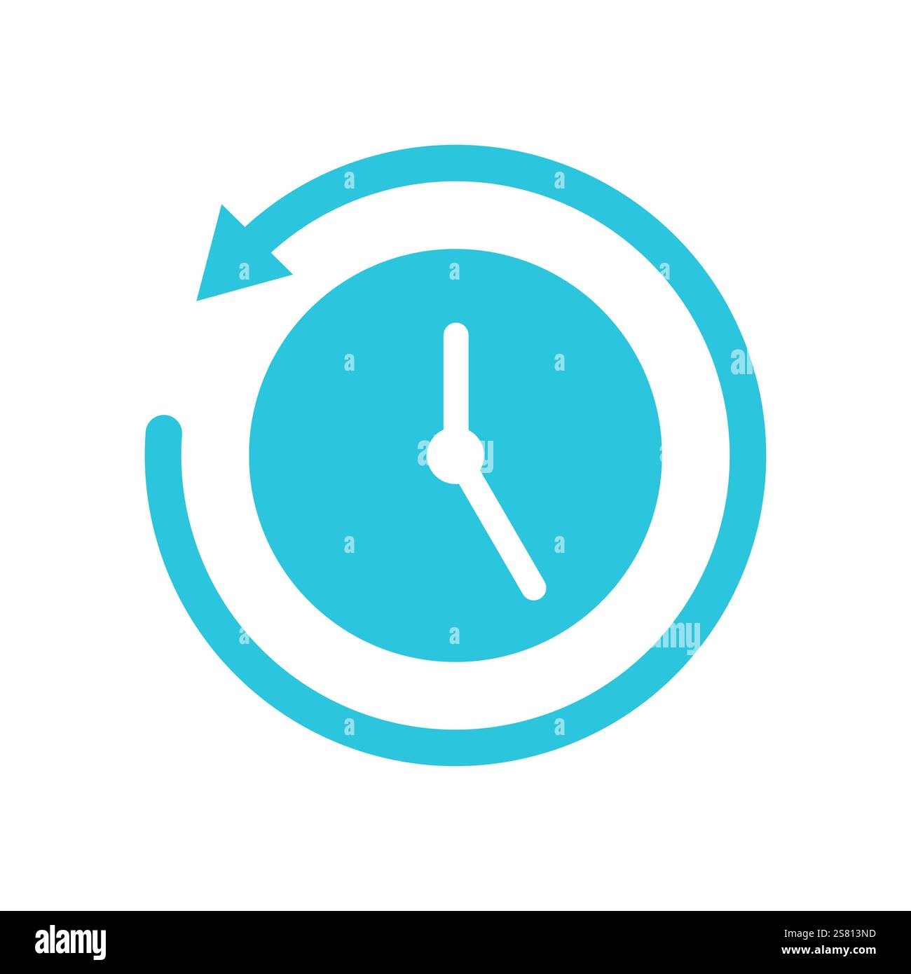 Time Reverse Icon. Isolated on white background. Blue icon set Stock Vector
