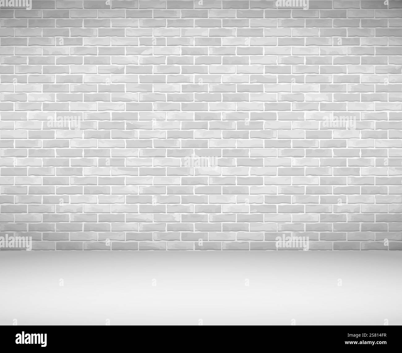 Old white brick wall and floor, vector eps10 illustration Stock Vector ...