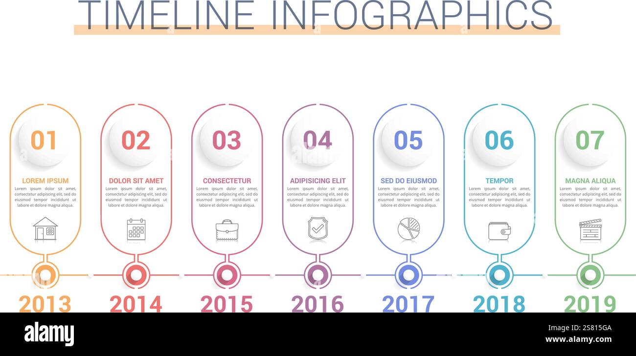 Timeline infographics template, workflow or process diagram, vector ...