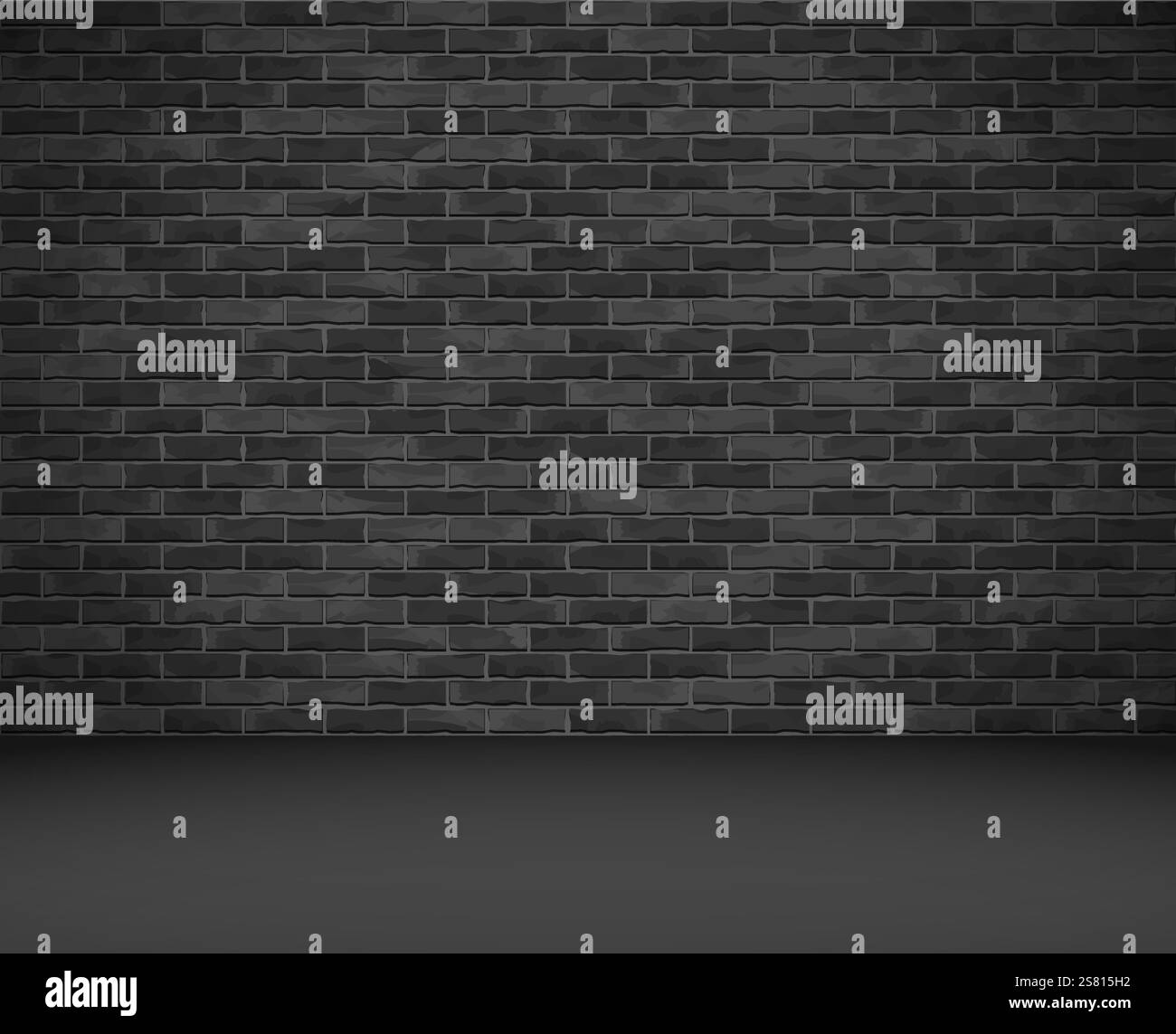 Old black brick wall and floor, vector eps10 illustration Stock Vector ...