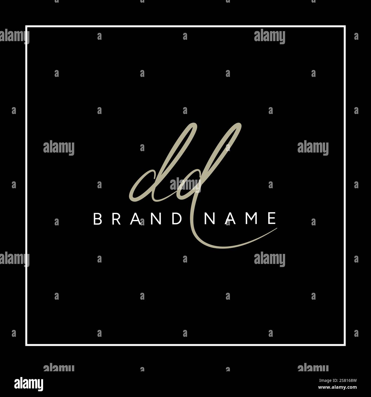 DD Initial Letter Signature Logo Template - Handwritten Vector Logo Template Stock Vector