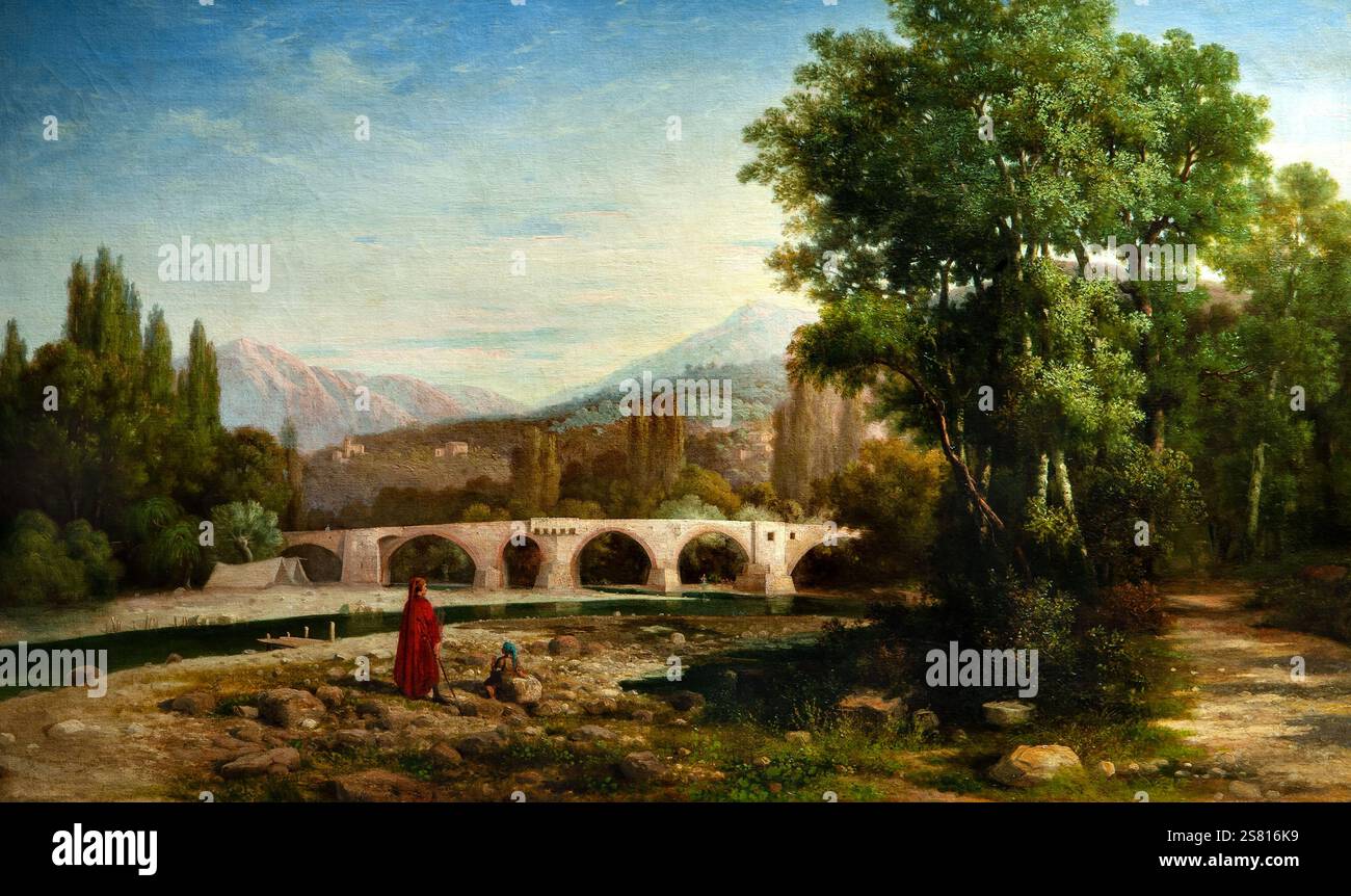Tammar Luxorio 1825 x 1899 'The Entella between Sestri and Chiavari forms a beautiful river' 1863, 62 x 105 cm oil on canvas. Stock Photo