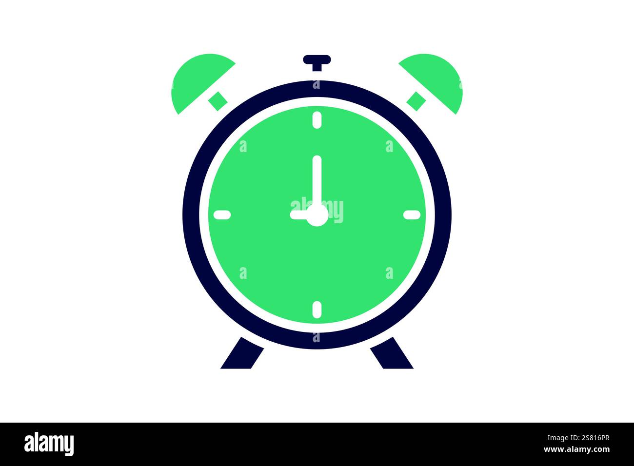 Alarm icon. solid icon style. icon related to notification, time and date. time elements vector illustration Stock Vector
