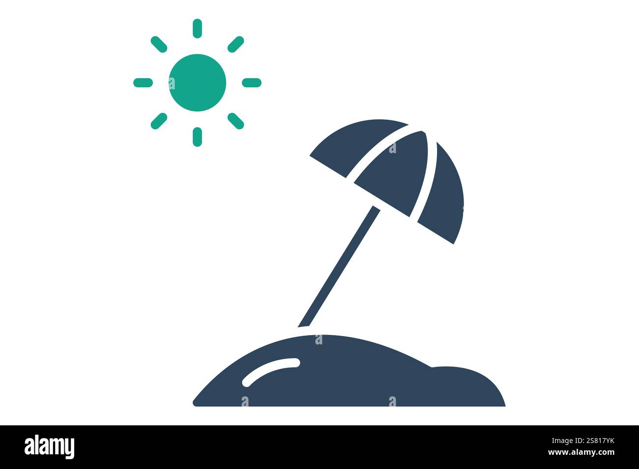 Summer icon. solid icon style. icon related to holiday, time and date. time elements vector illustration Stock Vector