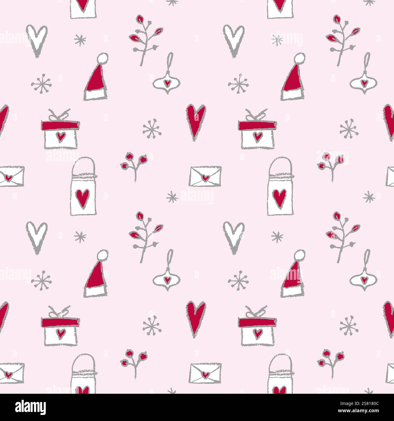 Seamless Magic, Merry Christmas Doodle pattern Stock Vector