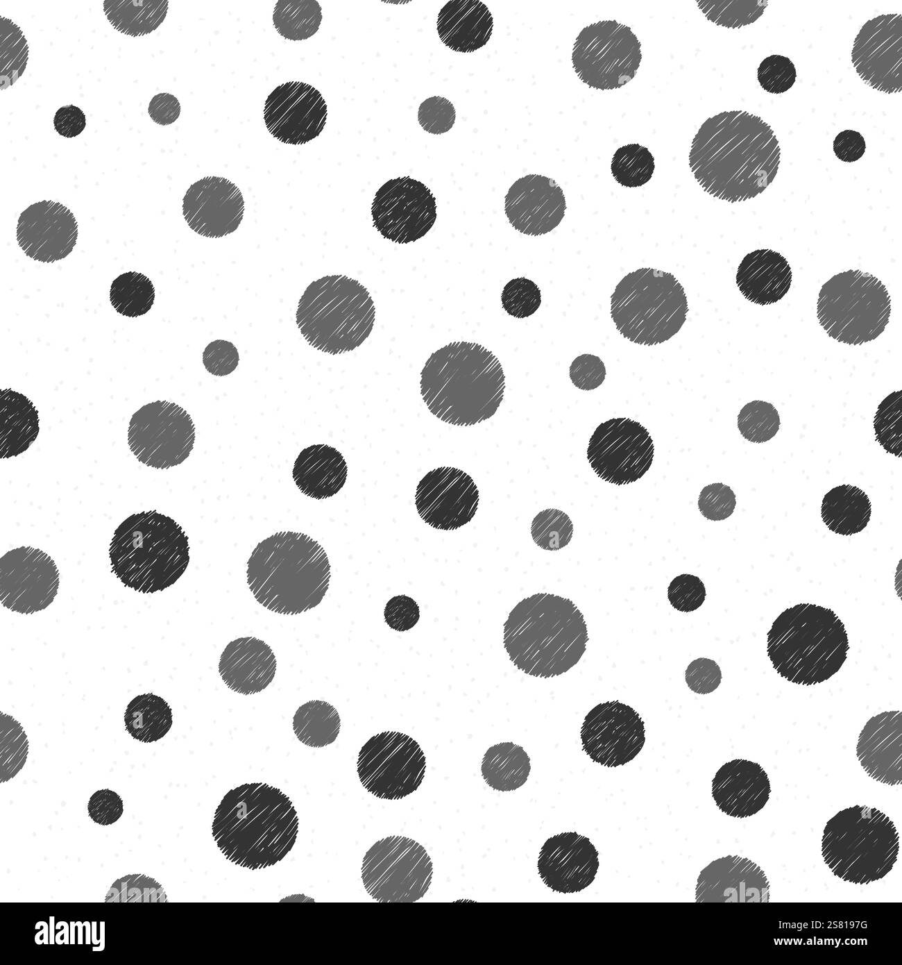 Seamless pattern with hand drawn black circles on white background ...