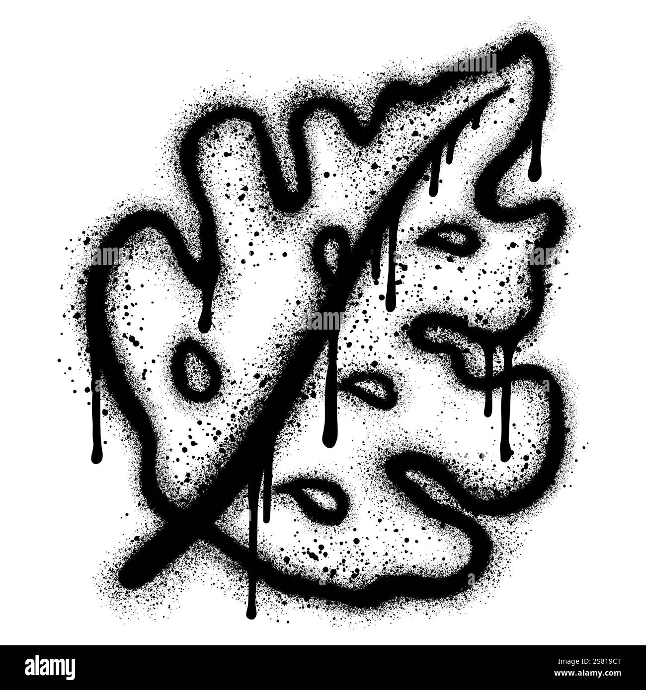 Spray Painted Graffiti leaves Sprayed isolated with a white background ...