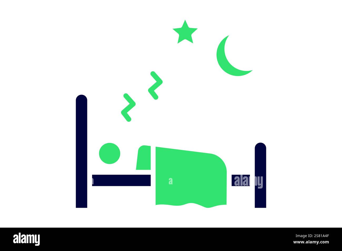 Sleep icon. solid icon style. icon related to time and date. time elements vector illustration Stock Vector