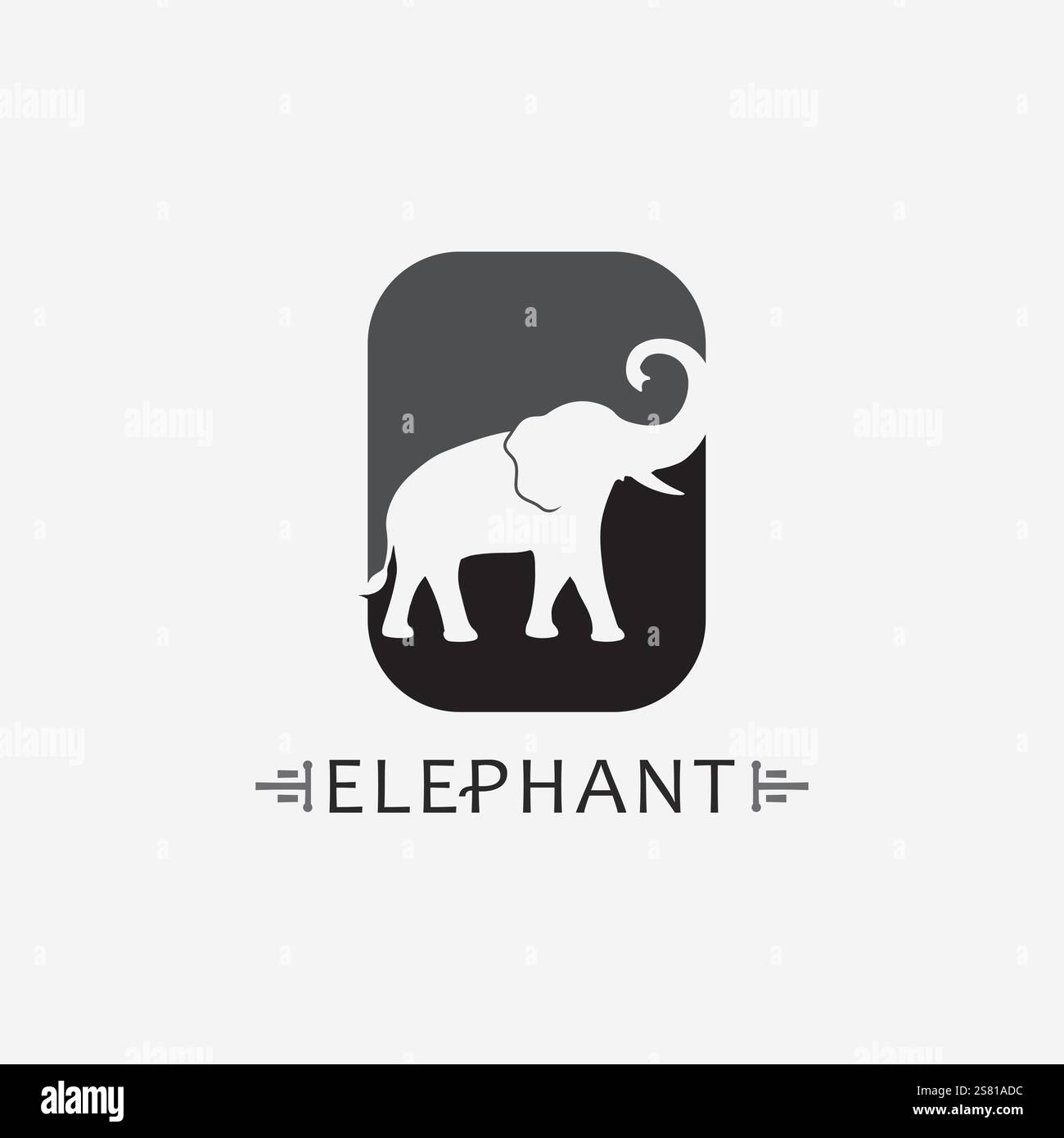 Elephant Logo animal Vector Illustrator Design Template Stock Vector