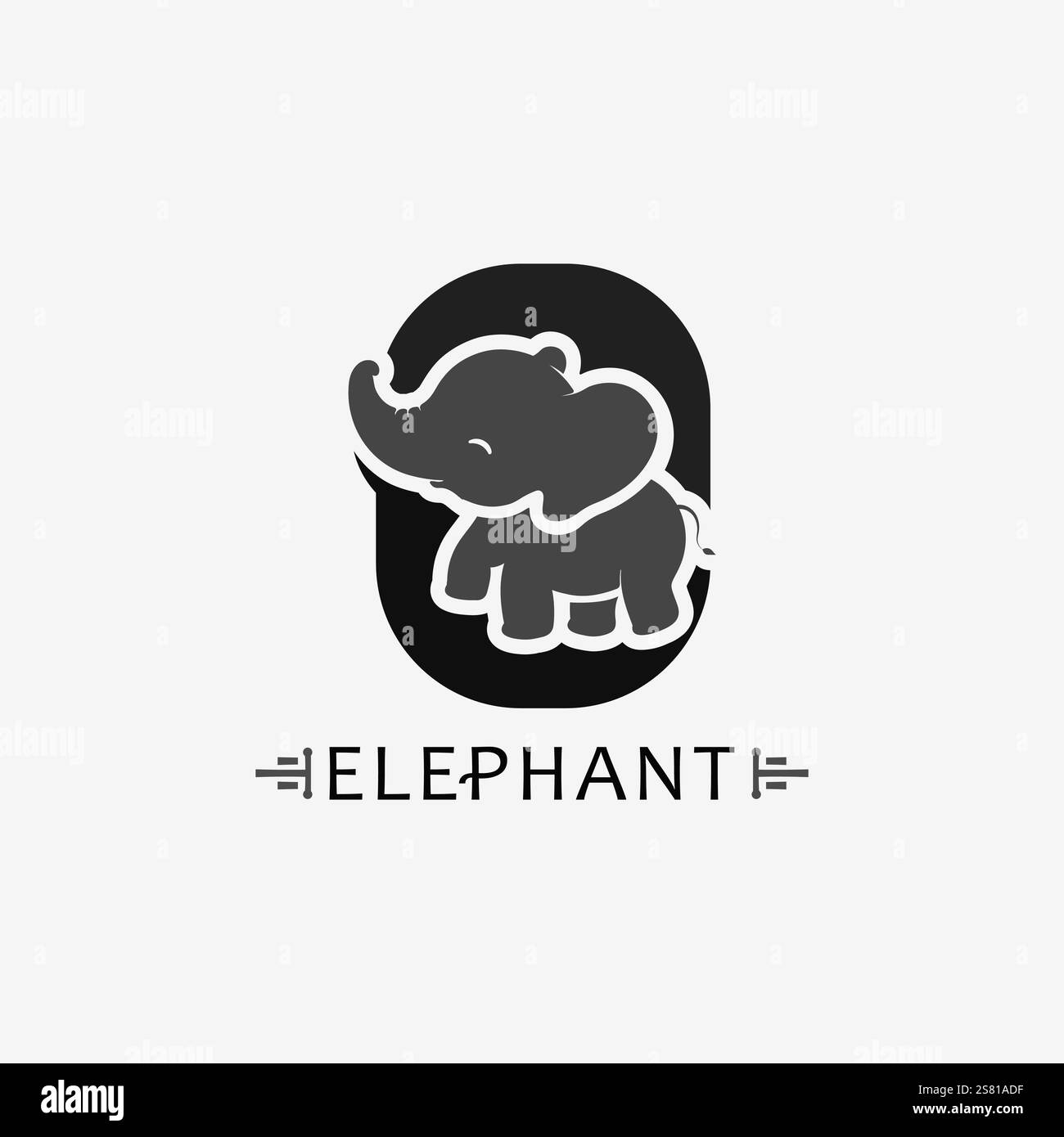 Elephant Logo animal Vector Illustrator Design Template Stock Vector