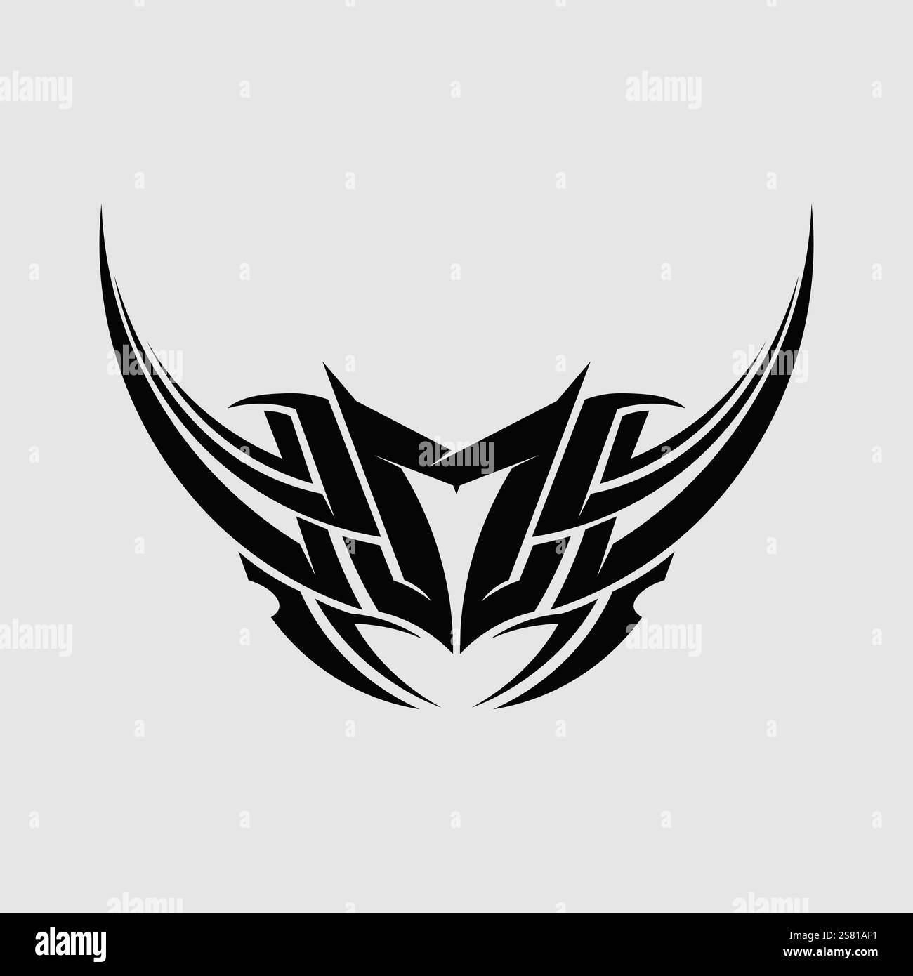 black tribal vector logo design icon and sign tribal Stock Vector Image ...