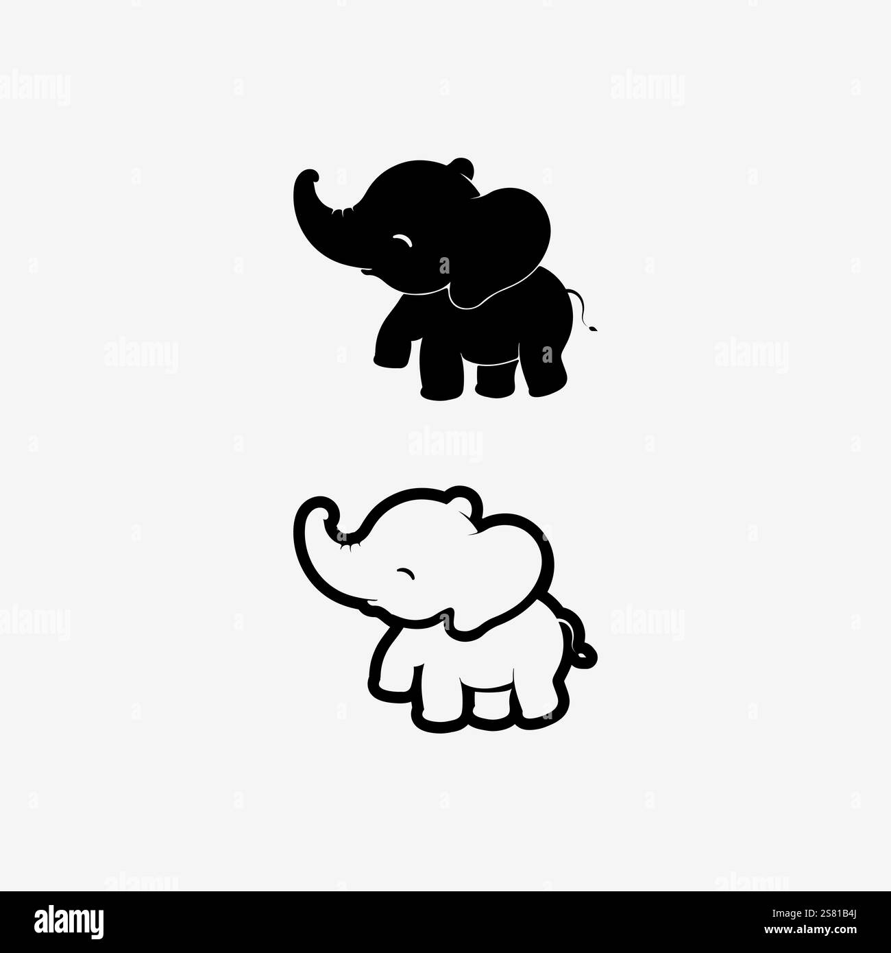 Elephant Logo animal Vector Illustrator Design Template Stock Vector