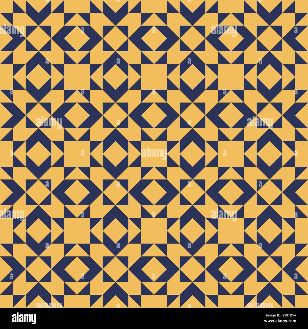 Geometric pattern with blue and yellow accents, seamless repeating ...