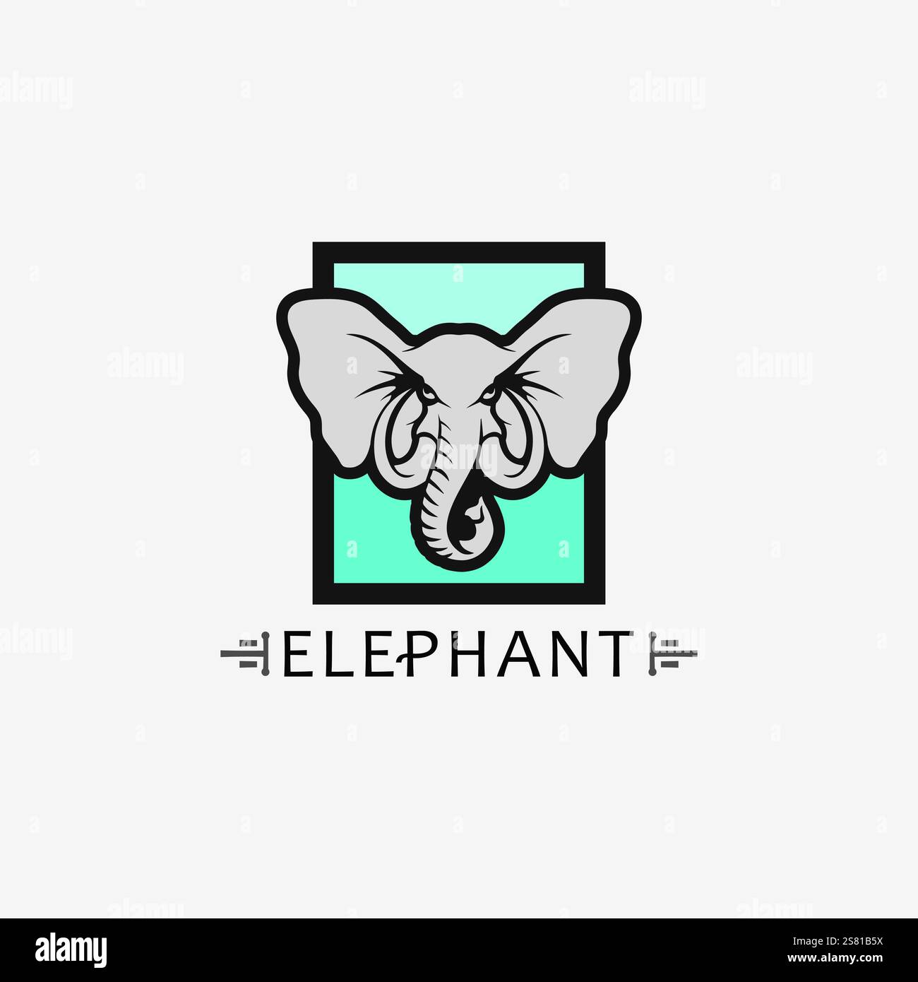 Elephant Logo animal Vector Illustrator Design Template Stock Vector