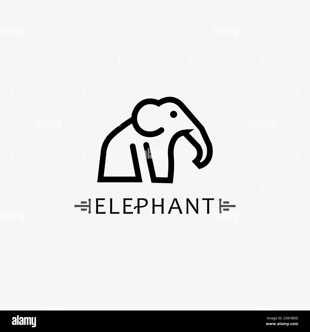 Elephant Logo animal and Vector Illustrator Design Template Stock Vector