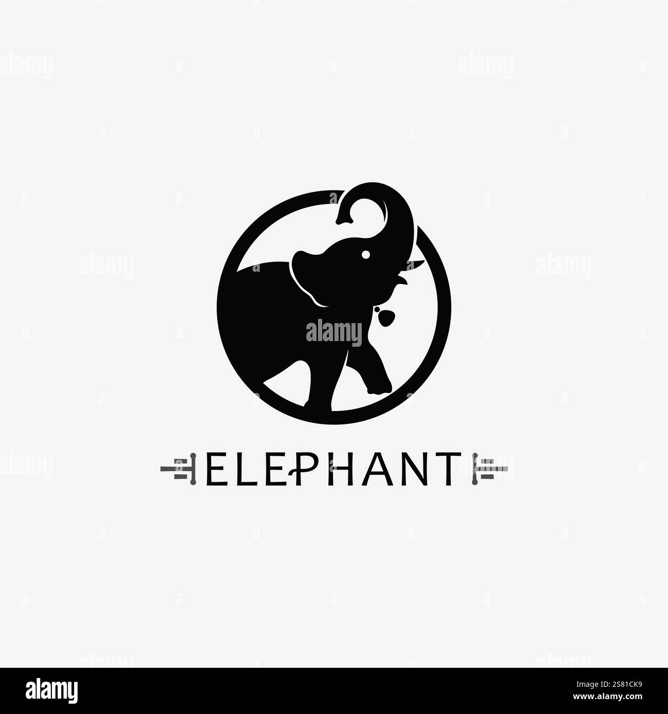 Elephant Logo and animal Vector Illustrator Design Template Stock Vector