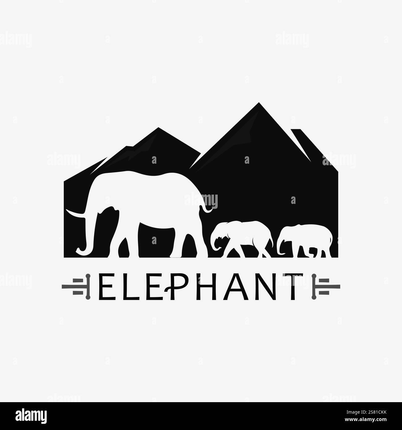 Elephant Logo and animal Vector Illustrator Design Template Stock Vector
