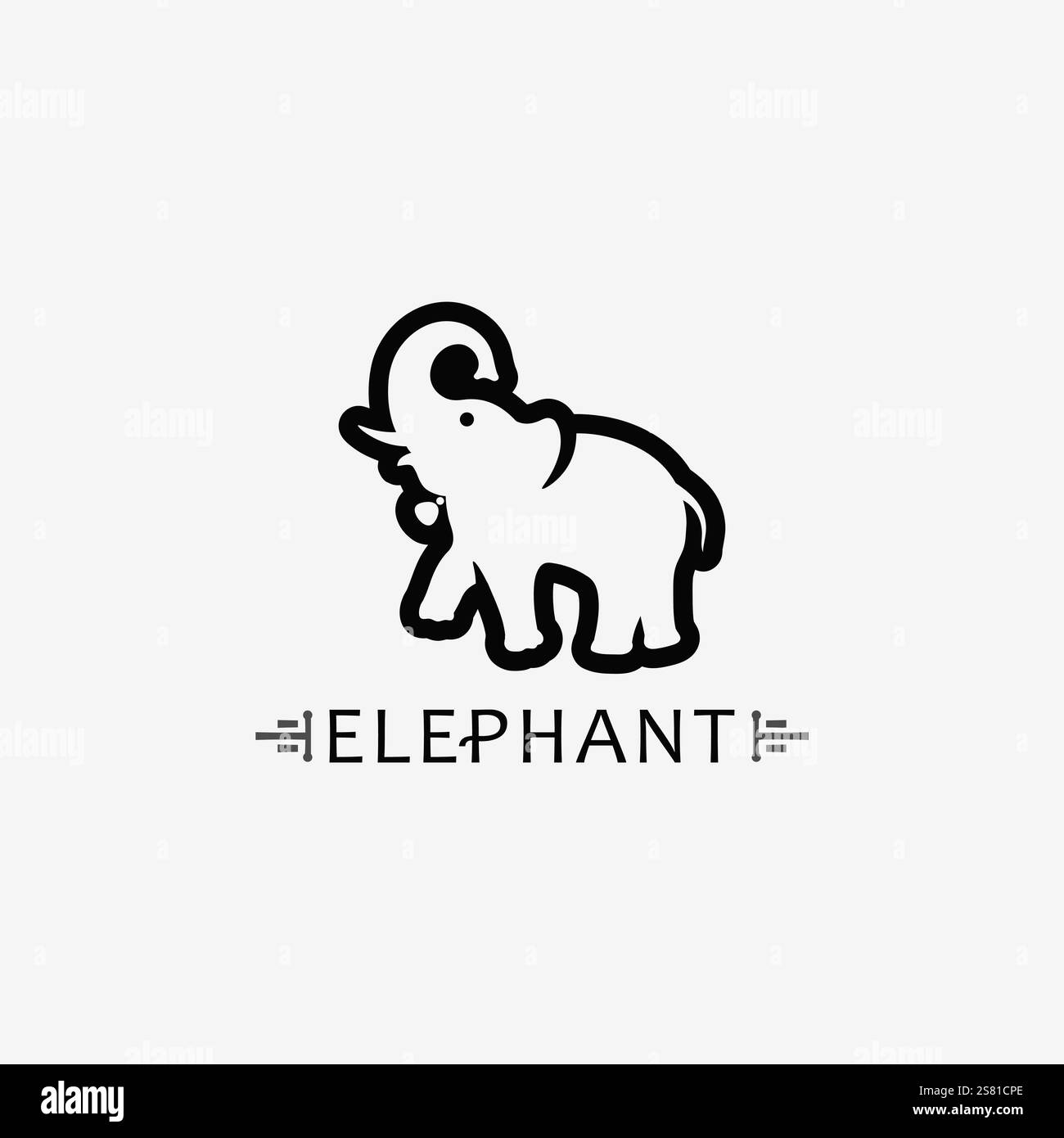 Elephant Logo animal and Vector Illustrator Design Template Stock Vector