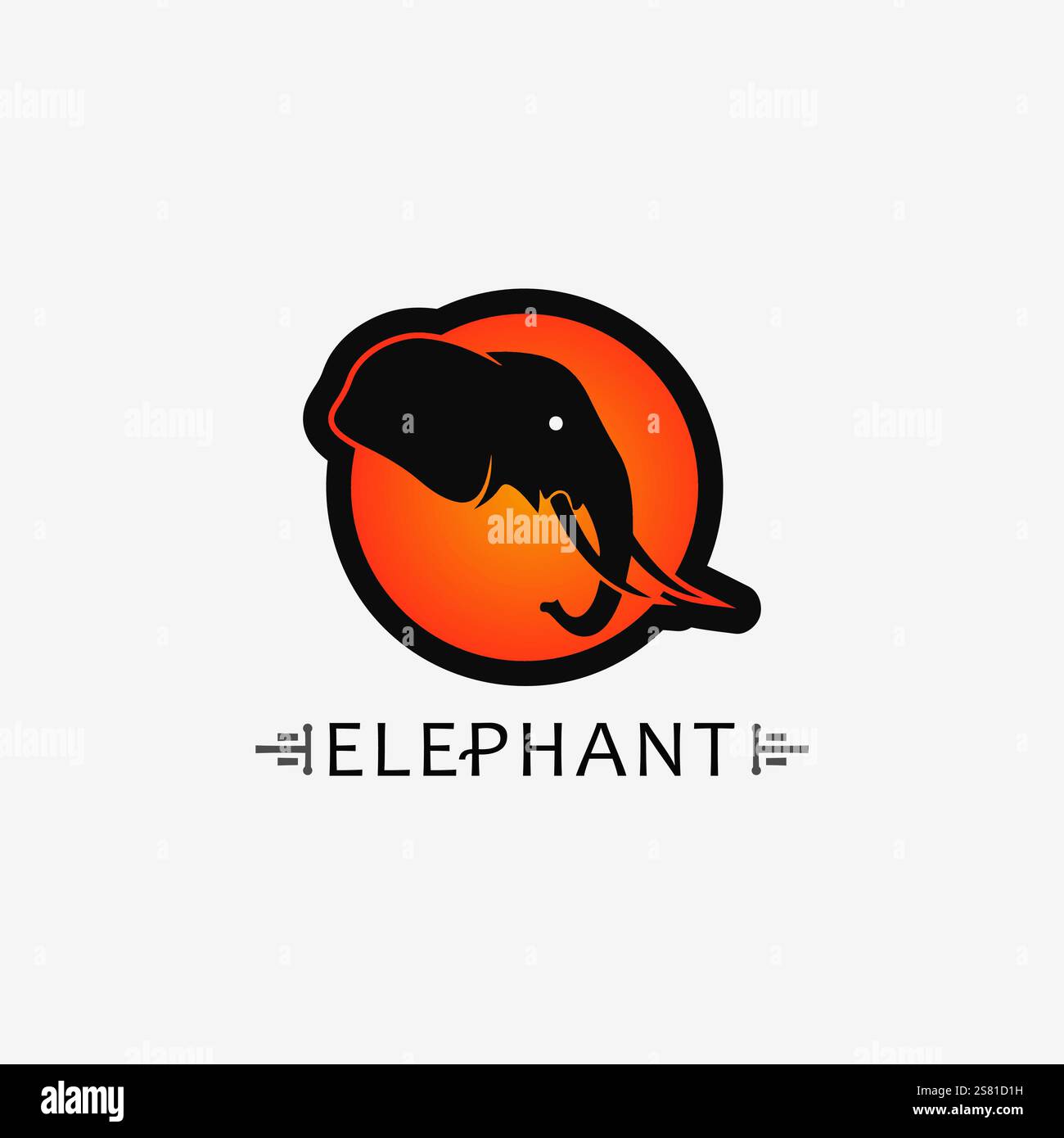 Elephant Logo and animal Vector Illustrator Design Template Stock Vector