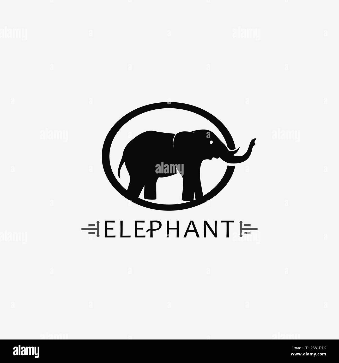 Elephant Logo and animal Vector Illustrator Design Template Stock Vector