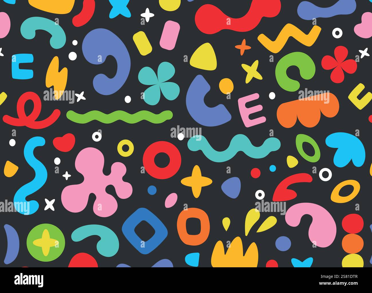 A pattern of abstract multicolored shapes. Vector illustration. Stock Vector